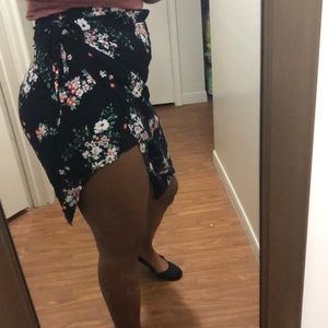 Orange and black wrap skirt